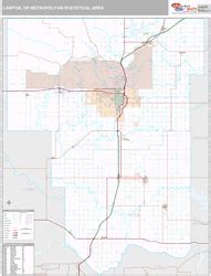 Lawton, OK Metro Area Zip Code Wall Map Premium Style by MarketMAPS