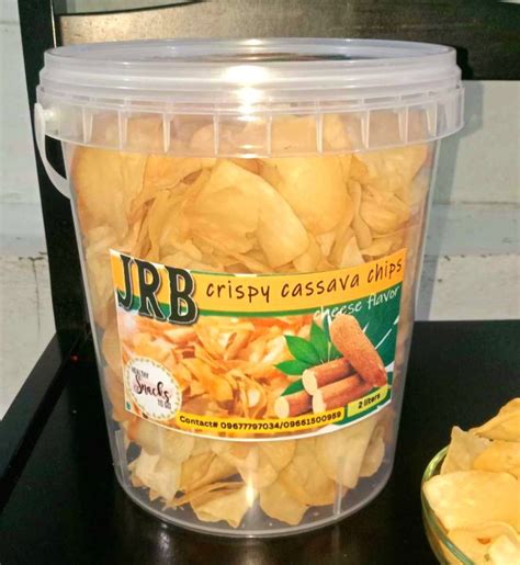 Crispy Cassava Chips(Kamoteng Kahoy) in a Clear Bucket Size available ...