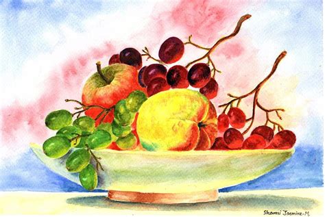 Fruit bowl Painting by Shamsi Jasmine | Fine Art America