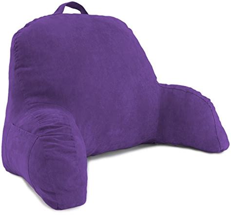 Purple Microsuede Bed Rest Reading Pillow & Support Bed Backrest Pillow ...