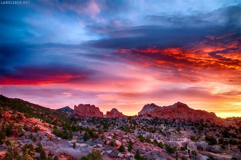 Garden of the Gods Sunrise (Colorado Springs). By Lars Leber Photography Colorado River ...