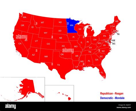 United States Presidential Election Results Map For 1984 Stock Photo ...