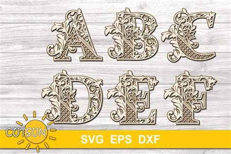 3D Alphabet Layered Mandala SVG Bundle 26 letters (529537) | Cut Files ...