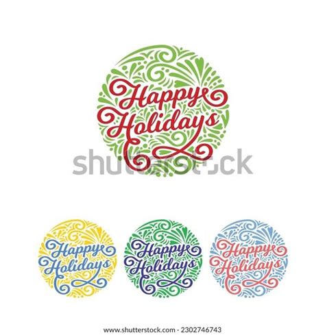 Happy Holidays Lettering Clipart Vector Illustrator Stock Vector (Royalty Free) 2302746743 ...