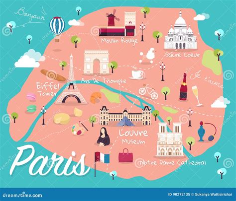 Paris Attractions Map | Color 2018