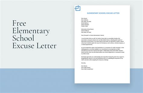 Elementary School Excuse Letter in Word, Google Docs - Download | Template.net