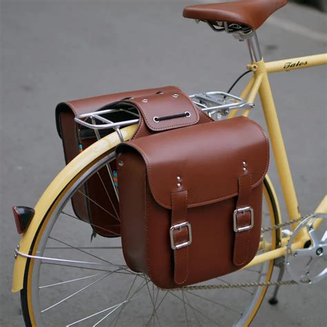 Q1096 Free shipping Retro cycling bags Vintage bike senior pu leather ...