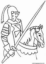 Knights On Horse Coloring Page  Free Printable Pages sketch template