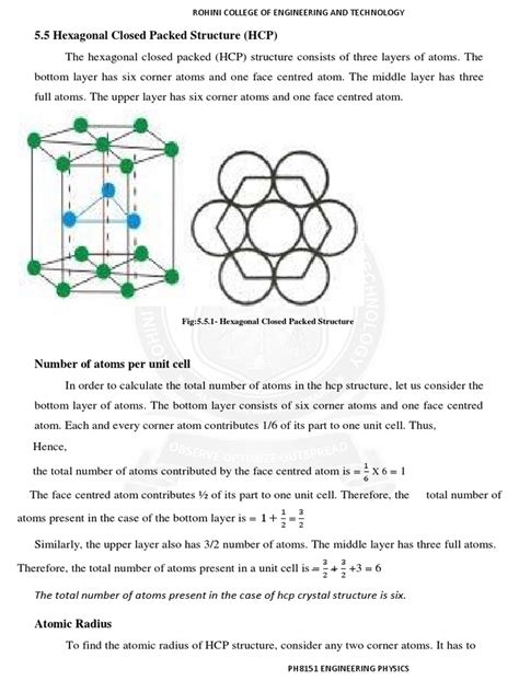 HCP Structure | PDF | Crystal Structure | Area