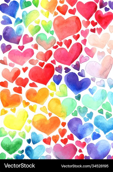 Rainbow Hearts Background