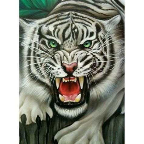 5D DIY Full Drill Diamond Painting Fierce Tiger Cross Stitch Embroidery Kit A#S 792990852676 ...