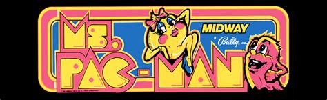 Ms. Pac-man (Pacman) Arcade Marquee – 26″ x 8″ – Arcade Marquee Dot Com