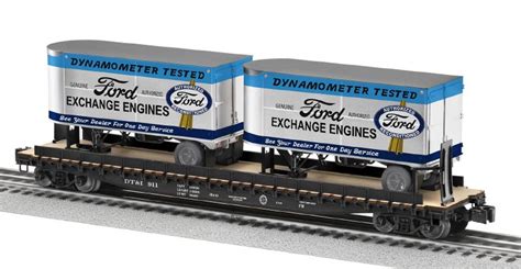 Lionel 0 DT&I / FORD 50FT FLATCAR W/ 20FT TRAILERS