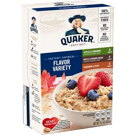 Quaker Instant Oatmeal Flavor Variety Pack - Shop Oatmeal & Hot Cereal at H-E-B