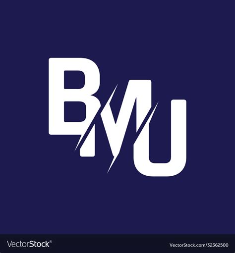 Monogram letters initial logo design bmu Vector Image