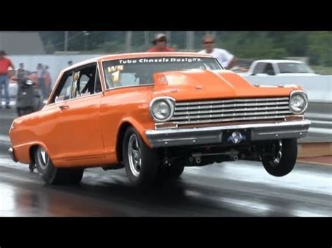 8 second Nitrous Chevy Nova Drag Race, Tube Chassis Designz 8.43 @161 ...