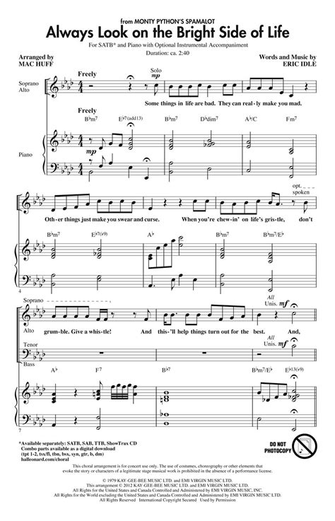 Always Look On The Bright Side of Life Sheet Music by Mac Huff (SKU ...