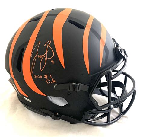 Joe Burrow Signed Bengals Full-Size Authentic On-Field Eclipse Alternate Speed Helmet Inscribed ...