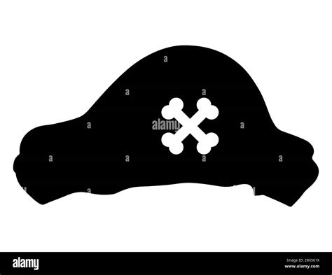 Pirate hat silhouette vector art white background Stock Vector Image & Art - Alamy