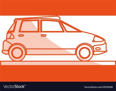 Car cartoon silhouette shadow Royalty Free Vector Image