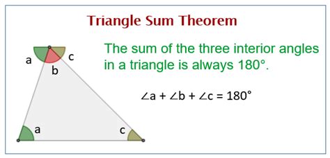 Triangle Sum Theorem (solutions, examples, worksheets, videos)