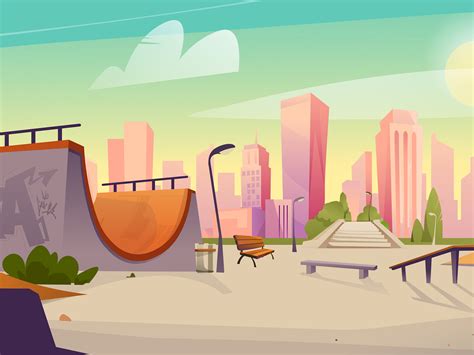 Cartoon Skate Park Background by Cartoons.co on Dribbble