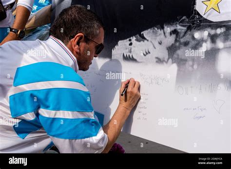 Marseille, France, on October 3 2021. Tribute to Bernard Tapie, former president of Olympique de ...