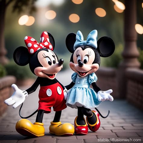 mickey mouse and minnie mouse logo for facebook Prompts | Stable ...