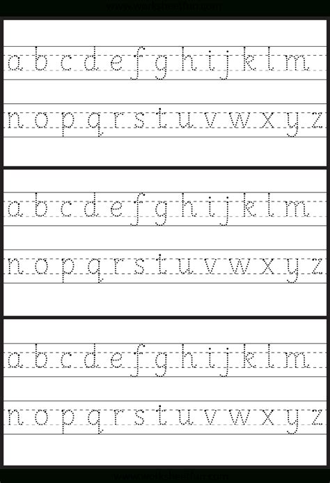 Lower Case Letters Tracing Sheets - TracingLettersWorksheets.com