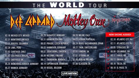 Motley Crue/Def Leppard w/ Alice Cooper 2023 NEW US TOUR DATES ADDED/TICKETS – NY, TX, OH, OK ...