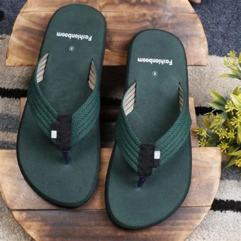 Buy FASHIONBOOM Mens Green Flip-Flops & Slippersl FLIP FLOP FOR MEN l ...