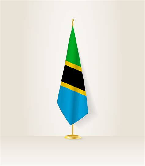 Tanzania flag on a flag stand. 27287770 Vector Art at Vecteezy