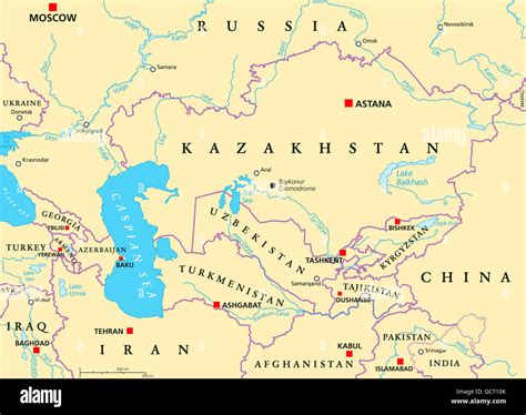 Rivers Of Central Asia Map