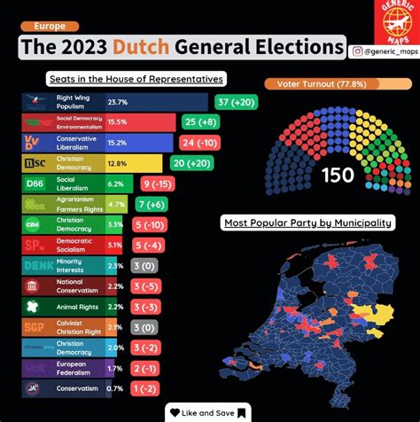 The 2023 Dutch Elections (House of Representatives) : r/MapPorn