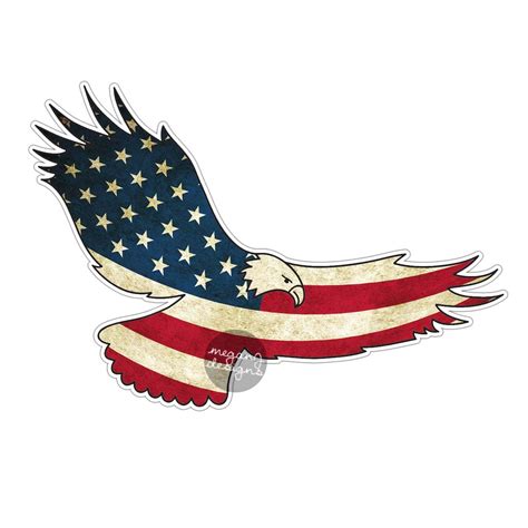 American Flag Eagle Car Decal Sticker: Patriotic USA Bumper