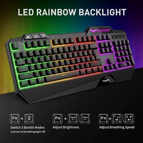 havit Wired Gaming Keyboard Mouse Combo LED Rainbow Backlit Gaming Keyboard RGB Gaming Mouse ...