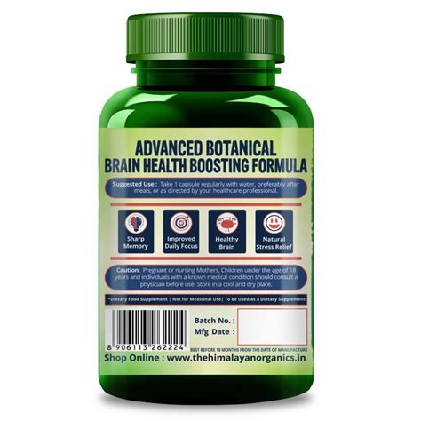 Himalayan Organics Plant Based Brain Booster Supplement With Ginkgo ...