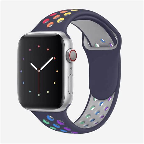 Silicone Sports Apple Watch Band - Midnight/Pride - The Salty Fox