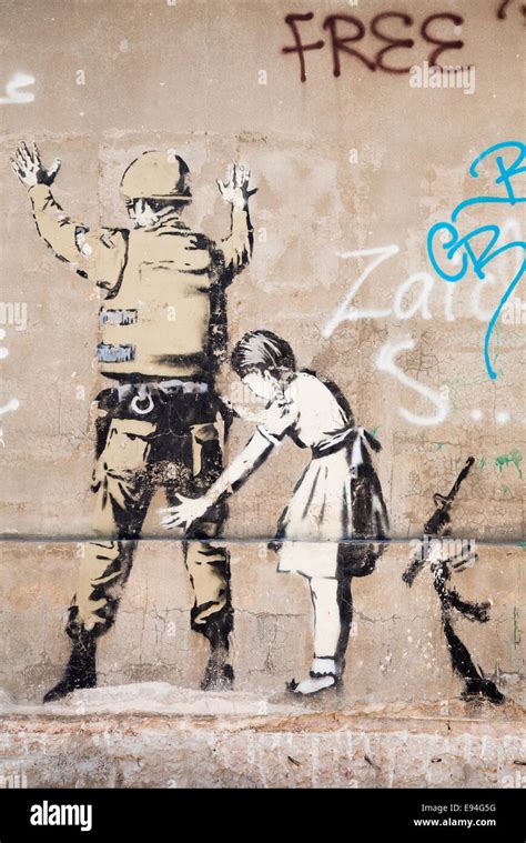 Banksy artwork on Israeli security wall, Bethlehem, Palestine Stock Photo: 74473884 - Alamy