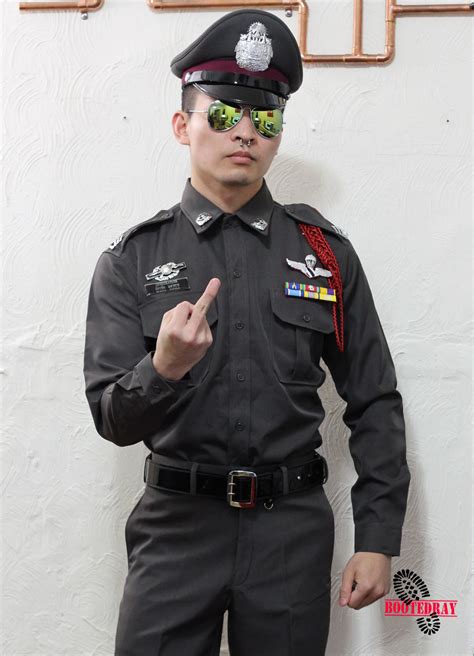 Trying My Thai Police Uniform - BootedRAY