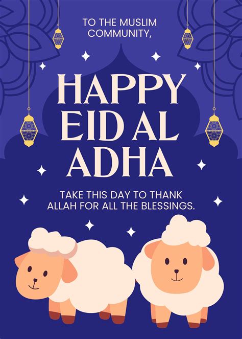 Cute Eid Al Adha Card in PSD, Illustrator, Word, Publisher, Google Docs ...