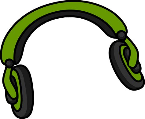 Green Headphones Clip Art Transparent HQ PNG Download | FreePNGImg