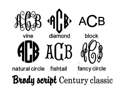 Embroidery Fonts & Thread Color Options - Initial Styles Jupiter