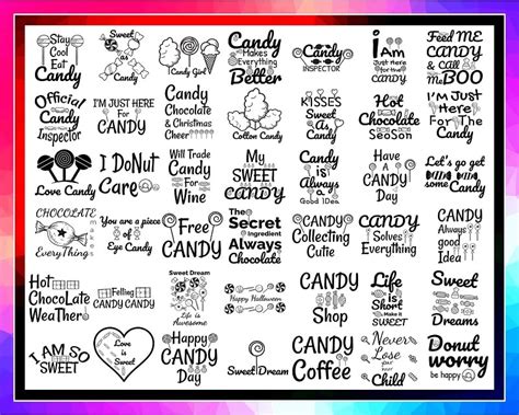 Bundle 100 Candy Quotes SVG PNG, Candy Quotes Svg Files, Candy Svg ...