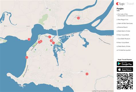 Panjim Printable Tourist Map | Sygic Travel