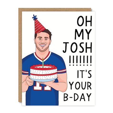 Oh My Josh It's Your B-day Birthday Card Funny & - Etsy