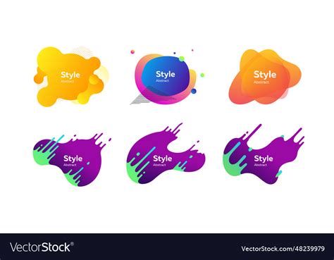 Bright abstract badges set Royalty Free Vector Image