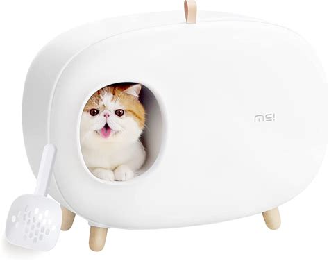 MS Cat Litter Box for Easier Handling of Cat Litter, Enclosed Design ...