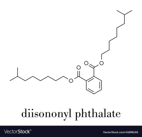 Diisononyl phthalate dinp plasticizer molecule Vector Image