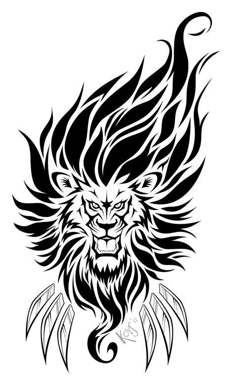 Fire Lion Tattoo Black by francogarcia on DeviantArt